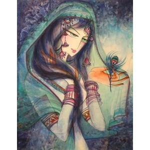 Hajra Mansoor, 21 X 27 Inch, Watercolor on Paper, Figurative Painting, AC-HM-044